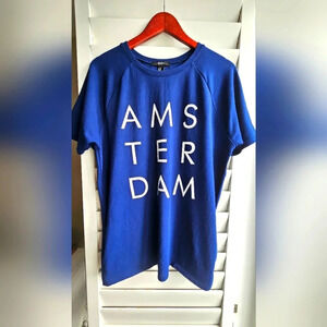 Forever 21 Navy Blue Amsterdam  Lond Shirt Dress Pockets size M